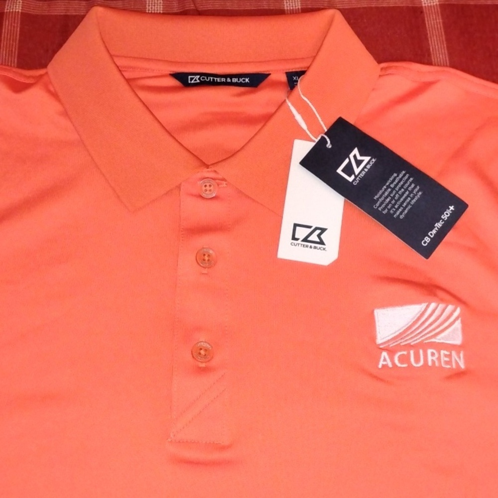 Orange Cutter& Buck  Mens Shirt‎
